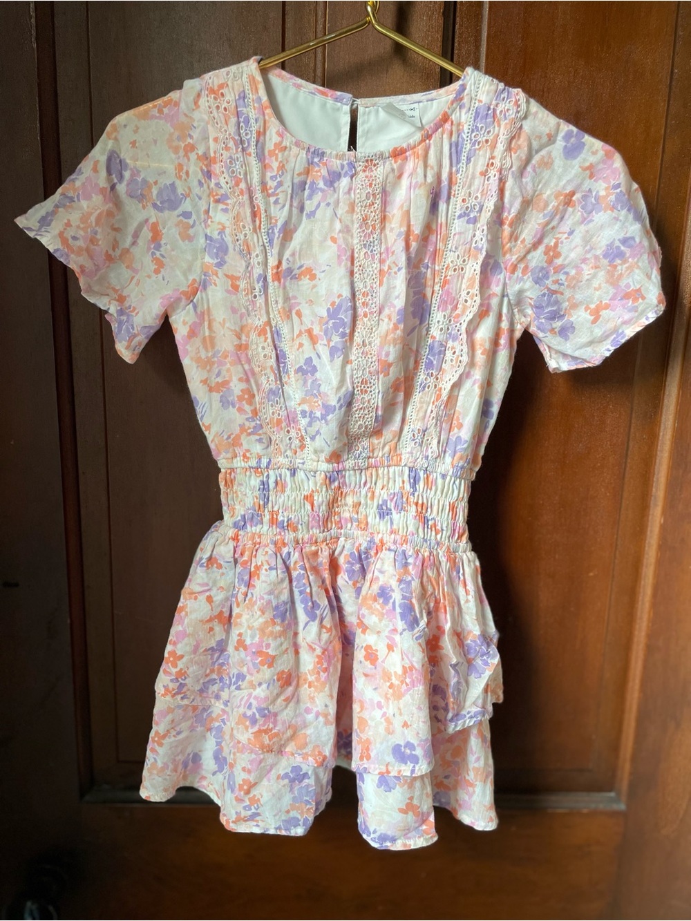 abercrombie kids girls 7/8 white floral dress